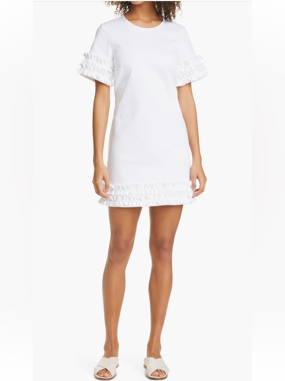Cinq à Sept Tie Waist Denim Shift Dress